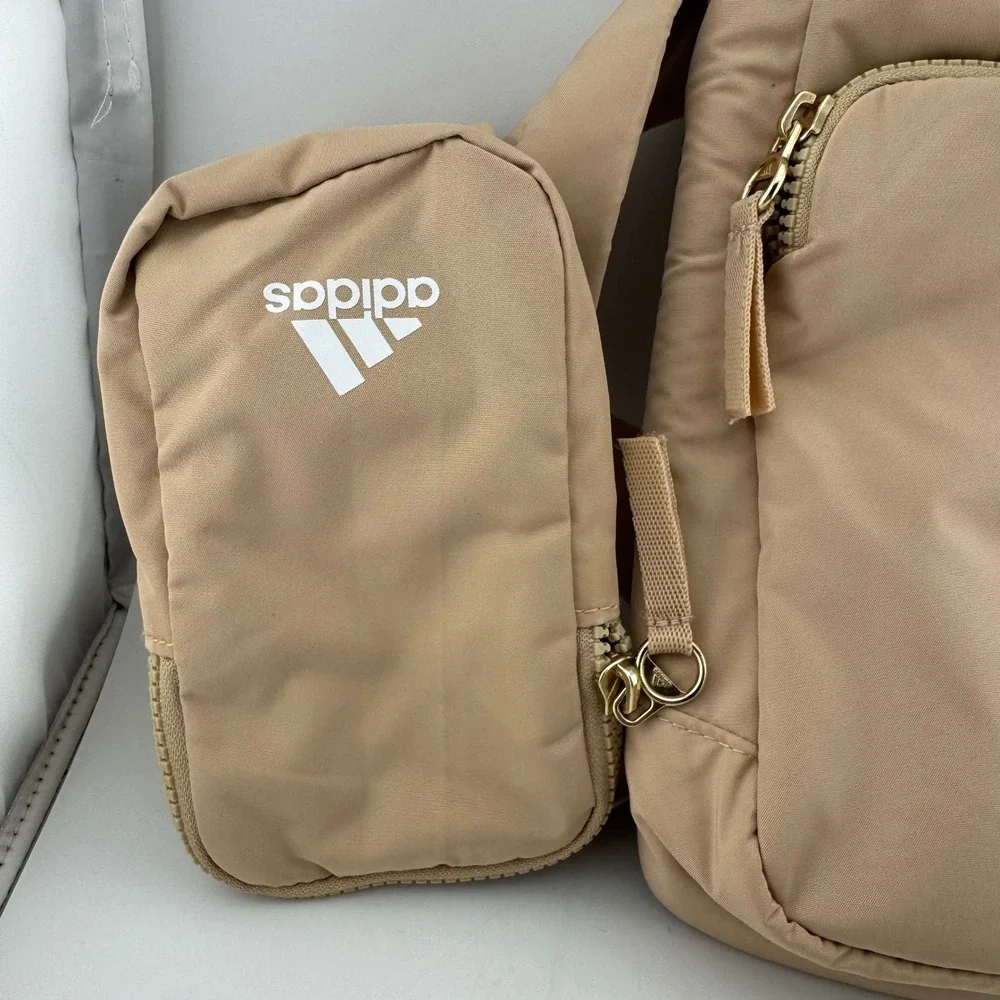 Adidas Essentials 3 Sling‎ Backpack Tan With Pouch Crossbody Bag GA7054 (3799)